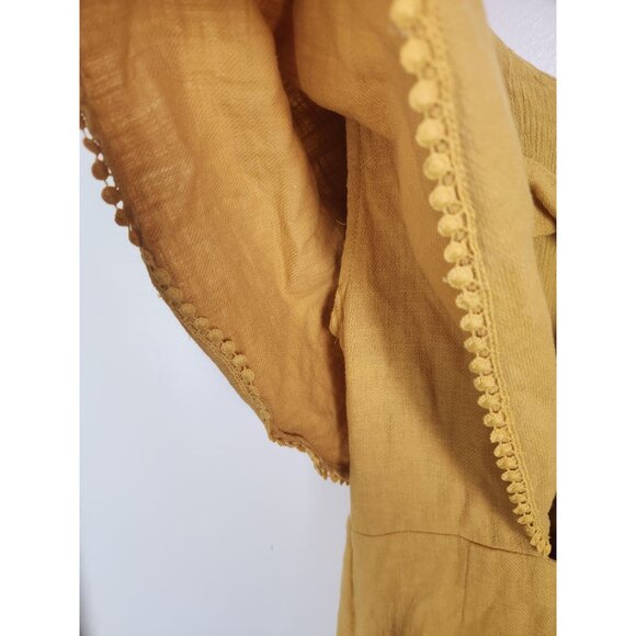 Moon River Women's Sz. XS Mustard Yellow Fluttered & Flounced Dress - Picture 6 of 6